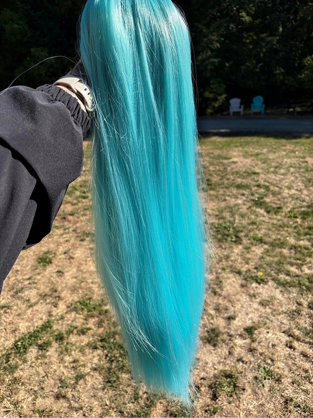 Blue Long Straight Wig
